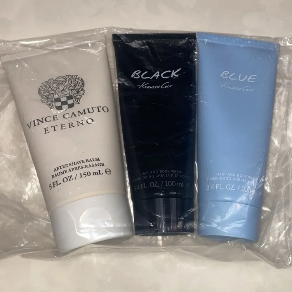 (Lot of 3) Kenneth Cole Men's body wash (2) and (1) Vince Camuto Aftershave Balm